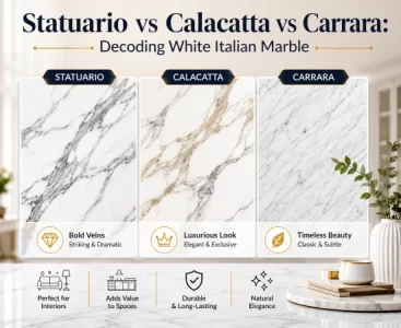 Statuario vs Calacatta vs Carrara: Decoding White Italian Marble