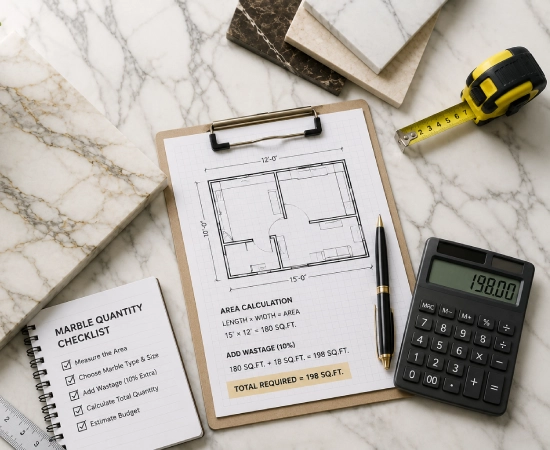 how to calculate marble quantity